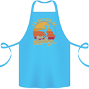 Funny Rock Climbing Climber Cotton Apron 100% Organic Turquoise