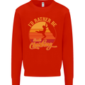 Funny Rock Climbing Climber Kids Sweatshirt Jumper Bright Red