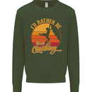 Funny Rock Climbing Climber Kids Sweatshirt Jumper Forest Green