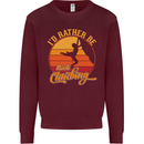 Funny Rock Climbing Climber Kids Sweatshirt Jumper Maroon