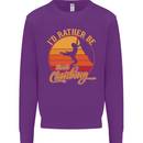 Funny Rock Climbing Climber Kids Sweatshirt Jumper Purple