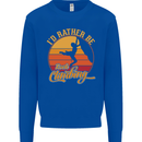 Funny Rock Climbing Climber Kids Sweatshirt Jumper Royal Blue