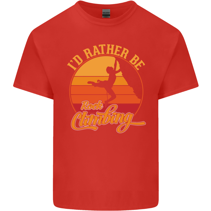 Funny Rock Climbing Climber Kids T-Shirt Childrens Red
