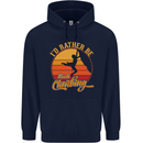 Funny Rock Climbing Climber Mens 80% Cotton Hoodie Navy Blue
