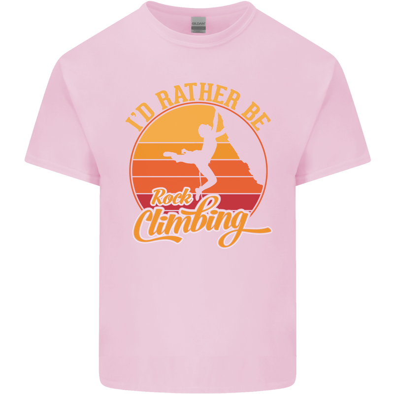 Funny Rock Climbing Climber Mens Cotton T-Shirt Tee Top Light Pink