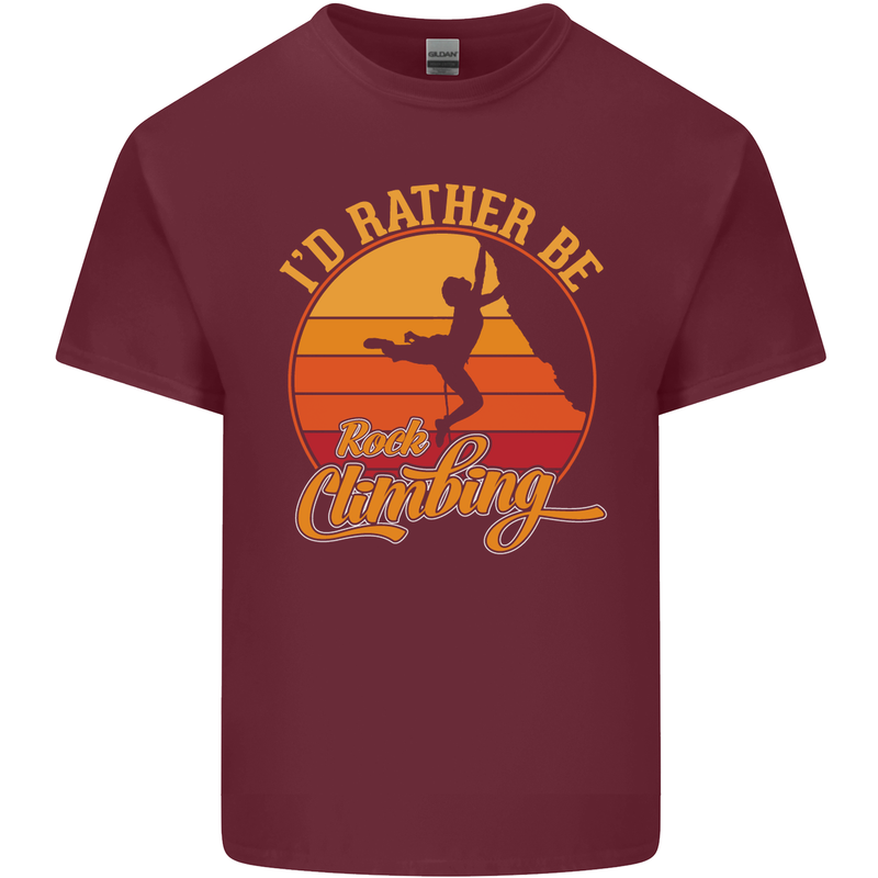 Funny Rock Climbing Climber Mens Cotton T-Shirt Tee Top Maroon