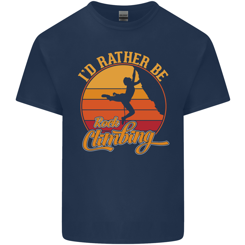 Funny Rock Climbing Climber Mens Cotton T-Shirt Tee Top Navy Blue