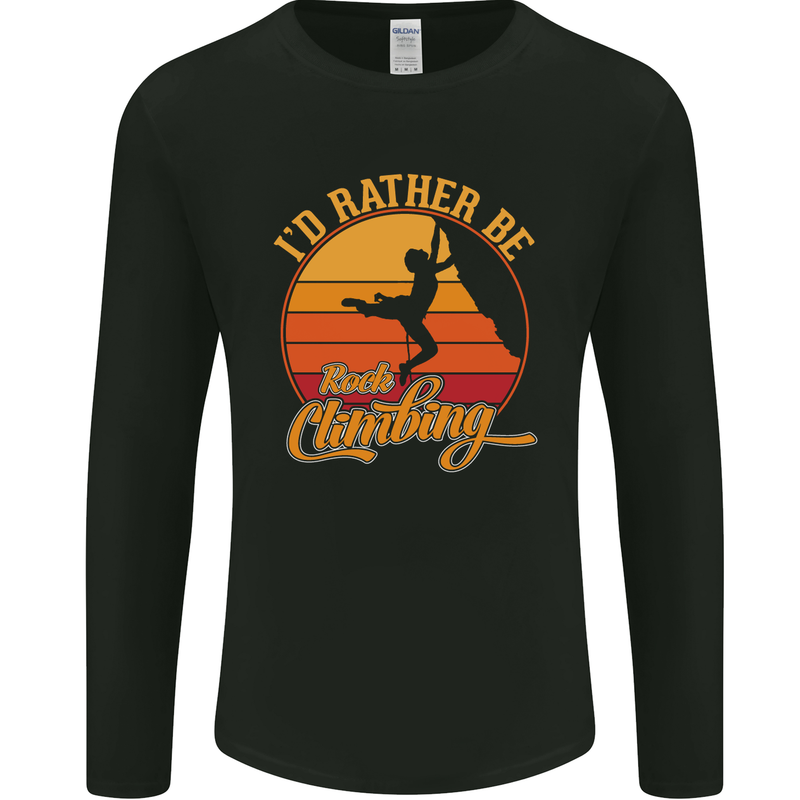 Funny Rock Climbing Climber Mens Long Sleeve T-Shirt Black