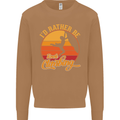 Funny Rock Climbing Climber Mens Sweatshirt Jumper Caramel Latte