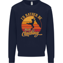 Funny Rock Climbing Climber Mens Sweatshirt Jumper Navy Blue