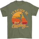 Funny Rock Climbing Climber Mens T-Shirt Cotton Gildan Military Green