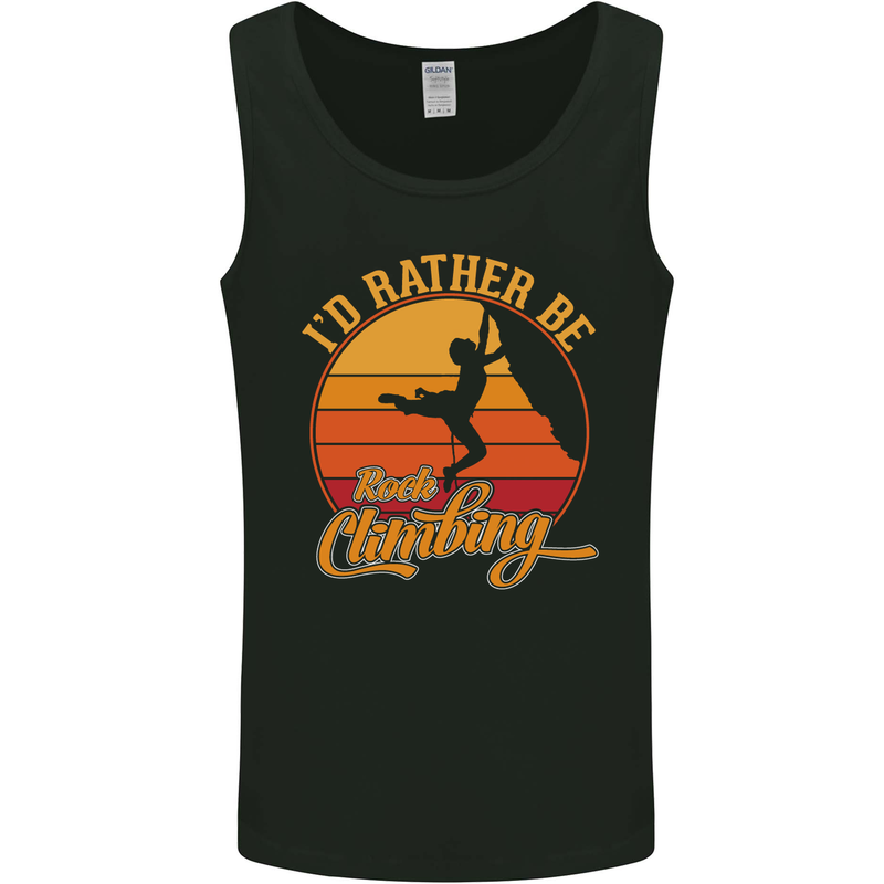 Funny Rock Climbing Climber Mens Vest Tank Top Black