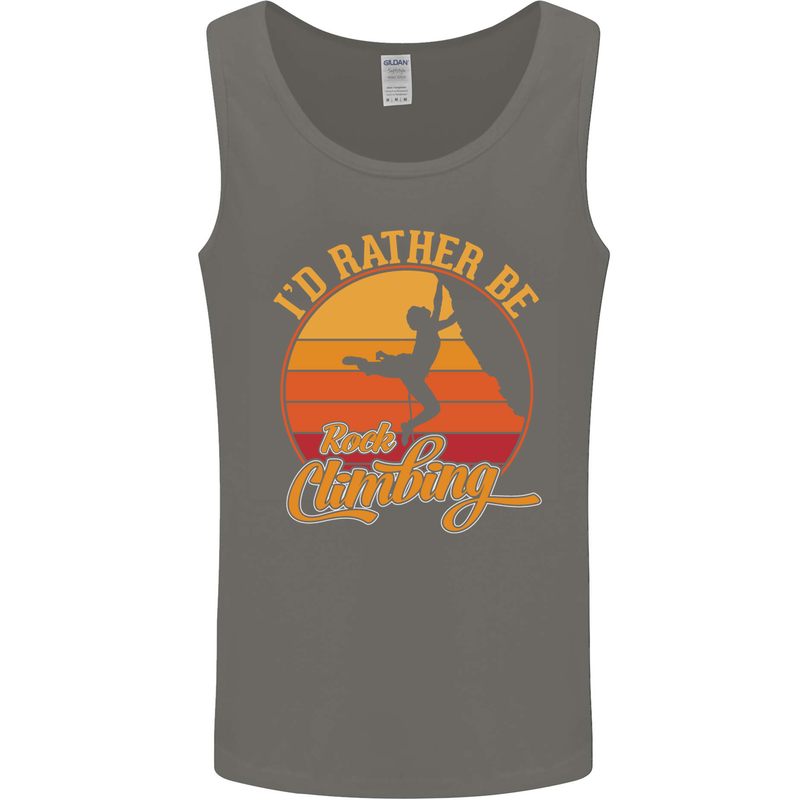 Funny Rock Climbing Climber Mens Vest Tank Top Charcoal