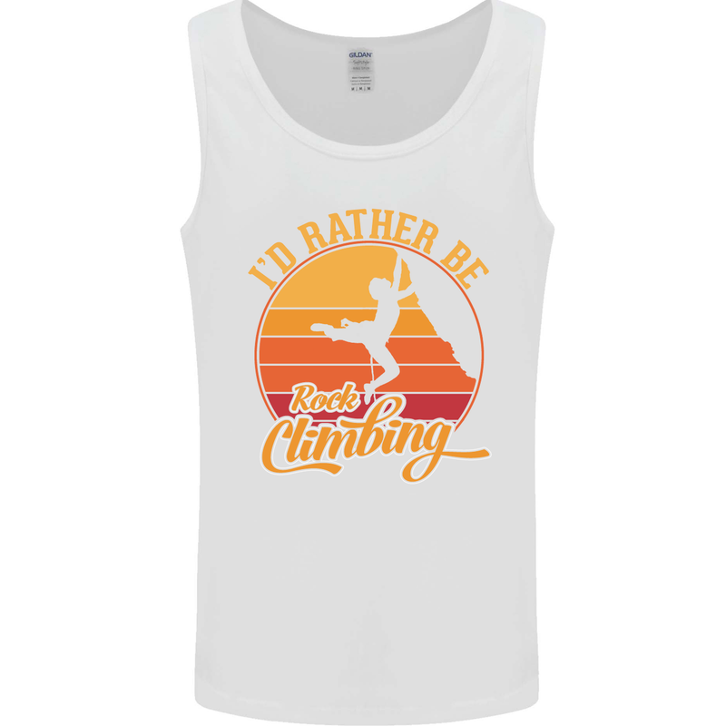 Funny Rock Climbing Climber Mens Vest Tank Top White