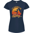 Funny Rock Climbing Climber Womens Petite Cut T-Shirt Navy Blue
