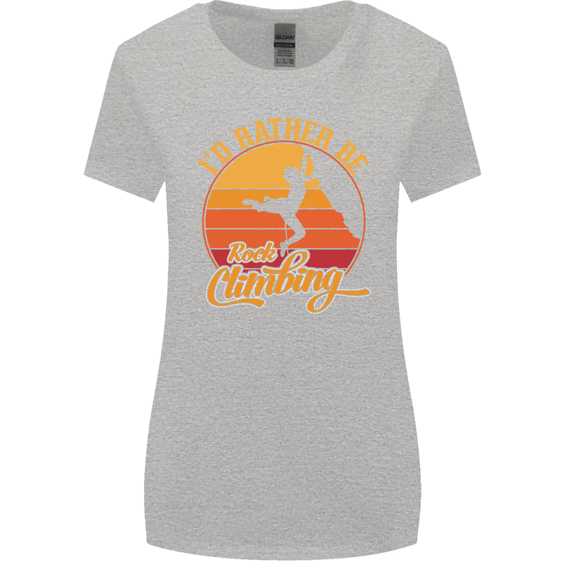 Funny Rock Climbing Climber Womens Wider Cut T-Shirt Sports Grey
