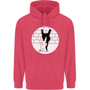 Funny Rock n Roll Salute Rabbit Silhouette Childrens Kids Hoodie Heliconia