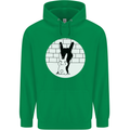 Funny Rock n Roll Salute Rabbit Silhouette Childrens Kids Hoodie Irish Green