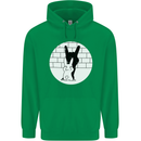 Funny Rock n Roll Salute Rabbit Silhouette Childrens Kids Hoodie Irish Green
