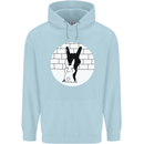 Funny Rock n Roll Salute Rabbit Silhouette Childrens Kids Hoodie Light Blue