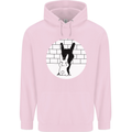 Funny Rock n Roll Salute Rabbit Silhouette Childrens Kids Hoodie Light Pink