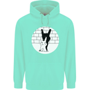 Funny Rock n Roll Salute Rabbit Silhouette Childrens Kids Hoodie Peppermint