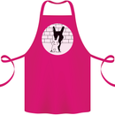 Funny Rock n Roll Salute Rabbit Silhouette Cotton Apron 100% Organic Pink
