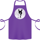 Funny Rock n Roll Salute Rabbit Silhouette Cotton Apron 100% Organic Purple