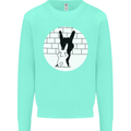 Funny Rock n Roll Salute Rabbit Silhouette Kids Sweatshirt Jumper Peppermint