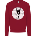 Funny Rock n Roll Salute Rabbit Silhouette Kids Sweatshirt Jumper Red