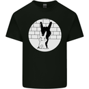 Funny Rock n Roll Salute Rabbit Silhouette Kids T-Shirt Childrens Black