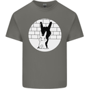 Funny Rock n Roll Salute Rabbit Silhouette Kids T-Shirt Childrens Charcoal
