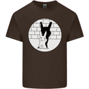 Funny Rock n Roll Salute Rabbit Silhouette Kids T-Shirt Childrens Chocolate