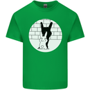 Funny Rock n Roll Salute Rabbit Silhouette Kids T-Shirt Childrens Irish Green