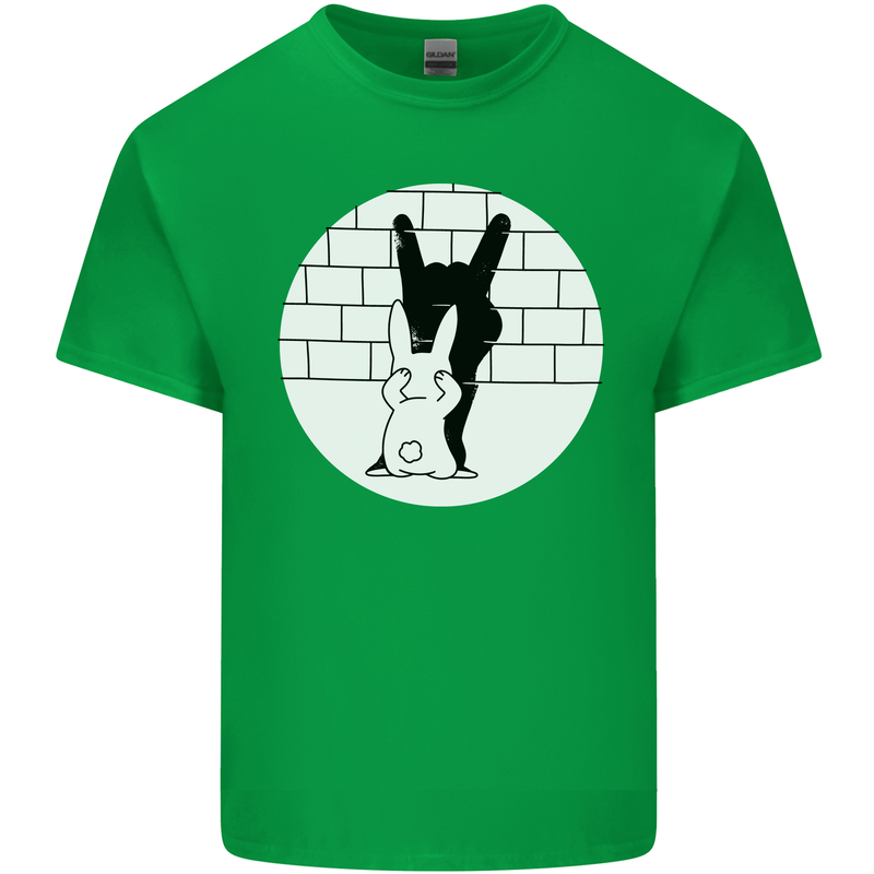 Funny Rock n Roll Salute Rabbit Silhouette Kids T-Shirt Childrens Irish Green