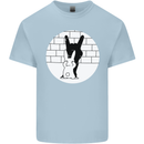Funny Rock n Roll Salute Rabbit Silhouette Kids T-Shirt Childrens Light Blue