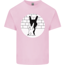 Funny Rock n Roll Salute Rabbit Silhouette Kids T-Shirt Childrens Light Pink