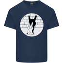 Funny Rock n Roll Salute Rabbit Silhouette Kids T-Shirt Childrens Navy Blue