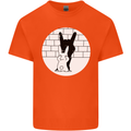 Funny Rock n Roll Salute Rabbit Silhouette Kids T-Shirt Childrens Orange