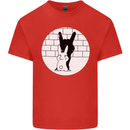 Funny Rock n Roll Salute Rabbit Silhouette Kids T-Shirt Childrens Red