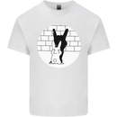 Funny Rock n Roll Salute Rabbit Silhouette Kids T-Shirt Childrens White