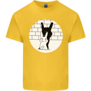 Funny Rock n Roll Salute Rabbit Silhouette Kids T-Shirt Childrens Yellow