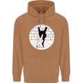 Funny Rock n Roll Salute Rabbit Silhouette Mens 80% Cotton Hoodie Caramel Latte