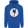 Funny Rock n Roll Salute Rabbit Silhouette Mens 80% Cotton Hoodie Royal Blue