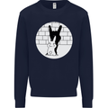 Funny Rock n Roll Salute Rabbit Silhouette Mens Sweatshirt Jumper Navy Blue