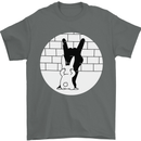 Funny Rock n Roll Salute Rabbit Silhouette Mens T-Shirt Cotton Gildan Charcoal