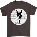 Funny Rock n Roll Salute Rabbit Silhouette Mens T-Shirt Cotton Gildan Dark Chocolate