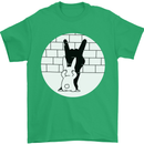 Funny Rock n Roll Salute Rabbit Silhouette Mens T-Shirt Cotton Gildan Irish Green