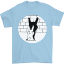 Funny Rock n Roll Salute Rabbit Silhouette Mens T-Shirt Cotton Gildan Light Blue