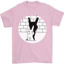 Funny Rock n Roll Salute Rabbit Silhouette Mens T-Shirt Cotton Gildan Light Pink